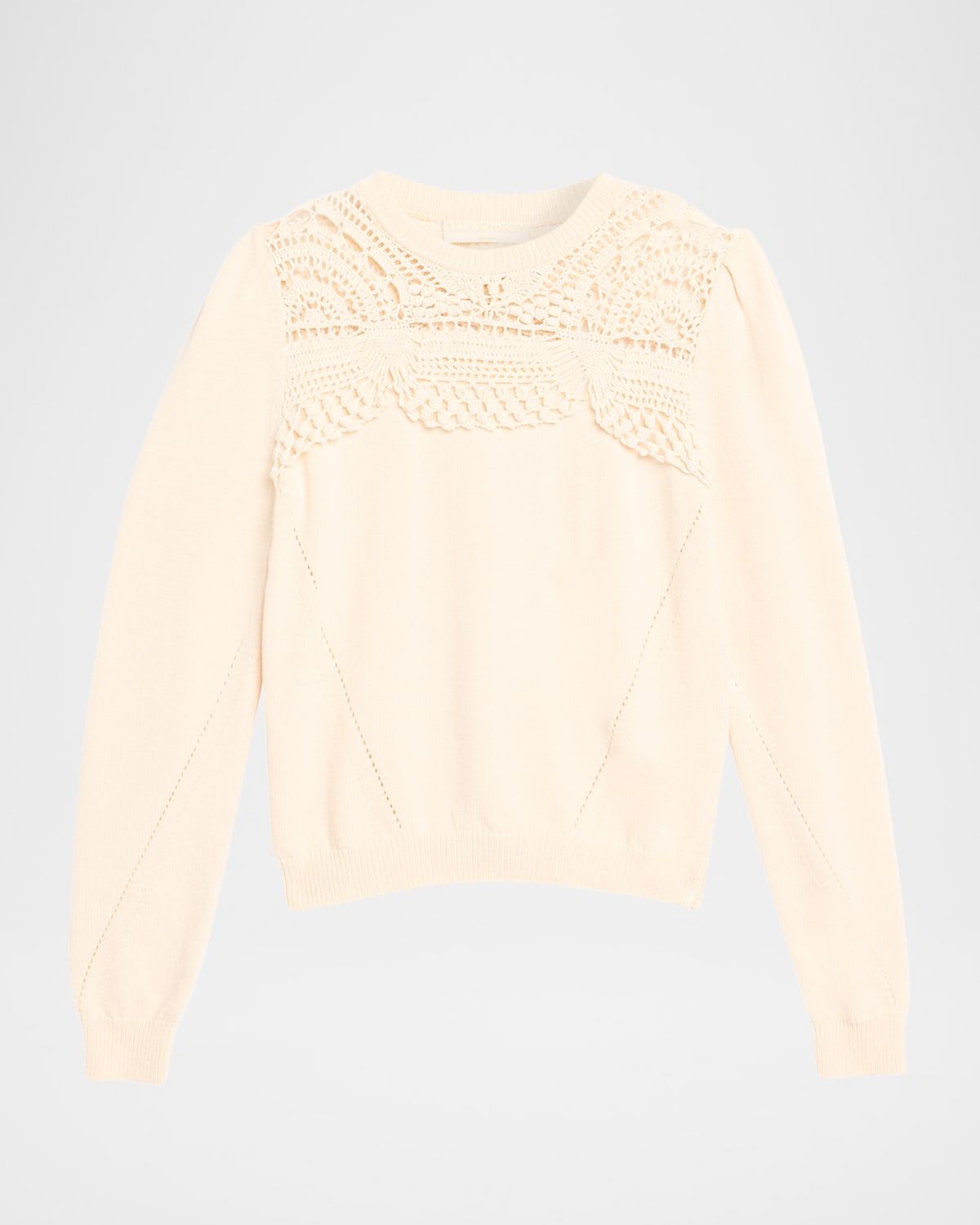 Lucette Openwork Crewneck Sweater