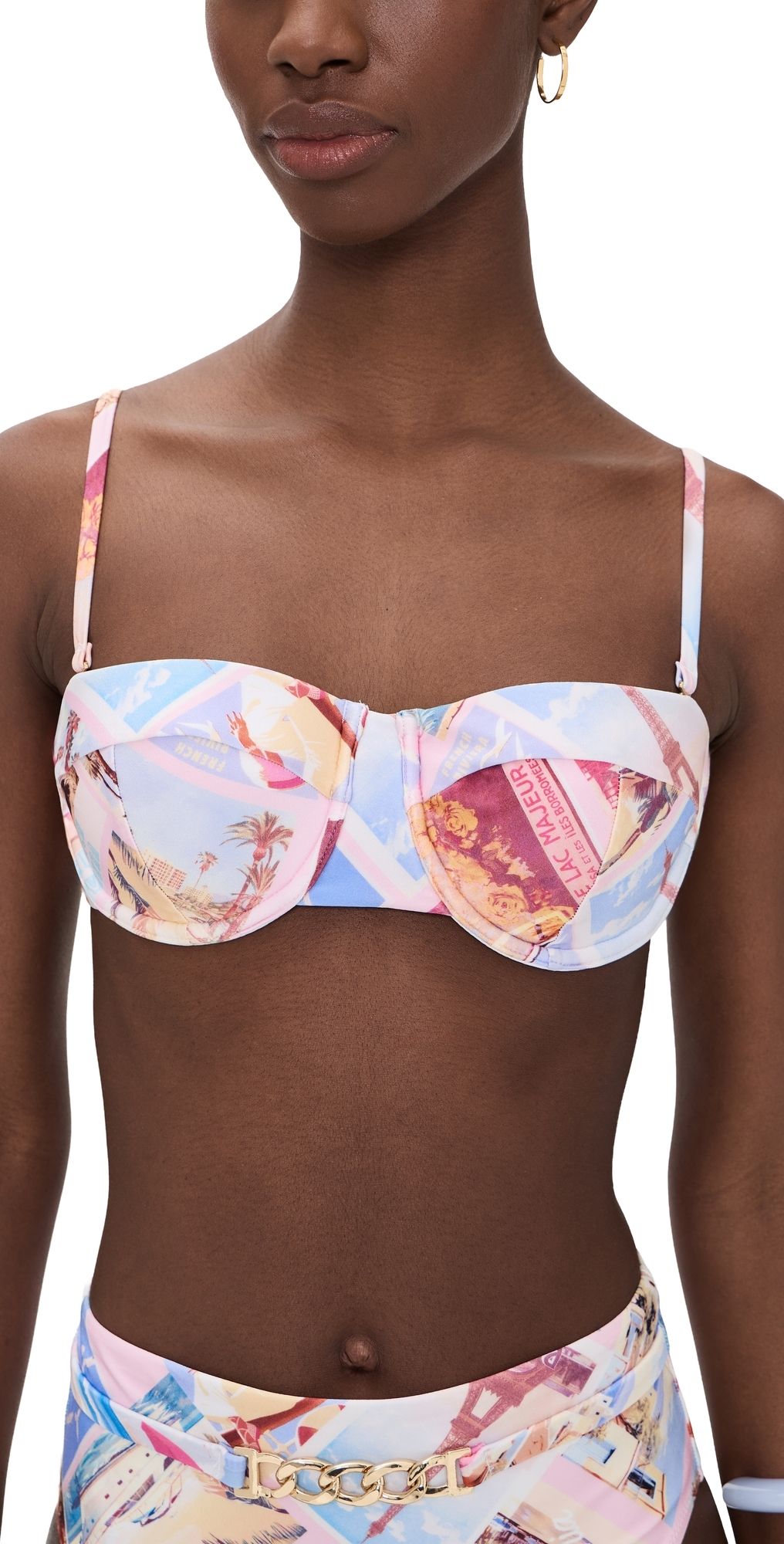 L'AGENCE Alexandria Structured Bikini Top Multi XL