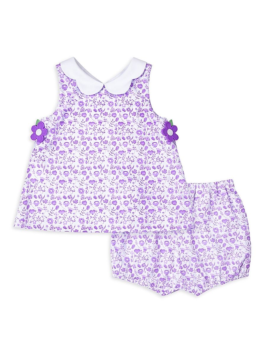 Baby Girl's 2-Piece Floral Tunic & Bloomers Set - Lavendar - Size 24 Months