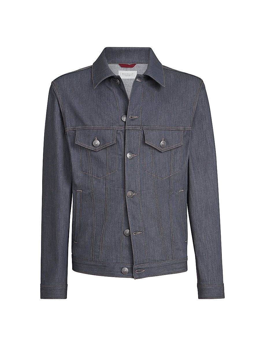 Men's Comfort Grayscale Denim Four Pocket Jacket - Medium Grey - Size 50