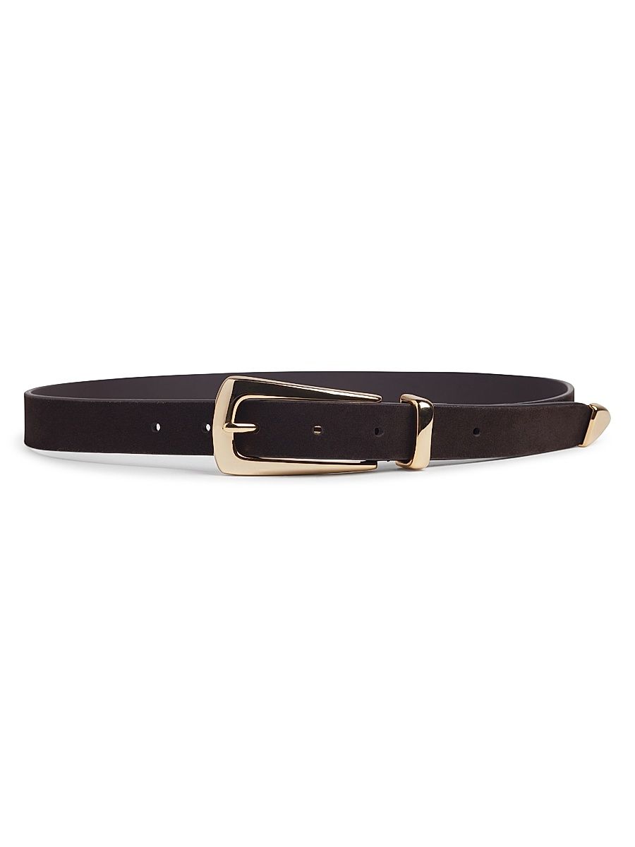 Women's The Statement Suede Belt - Chocolate Gold - Size Large