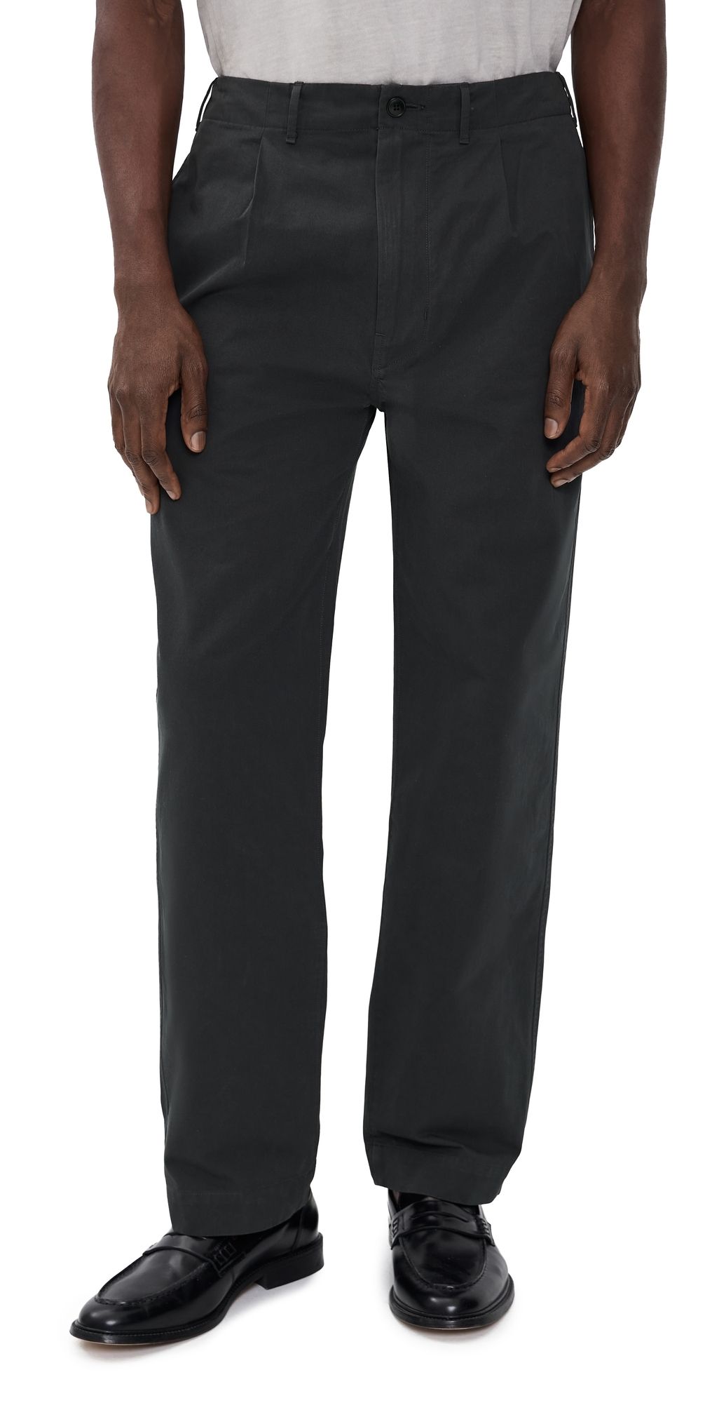 Madewell Cotton Twill Single Pleat Pants Pepper 30