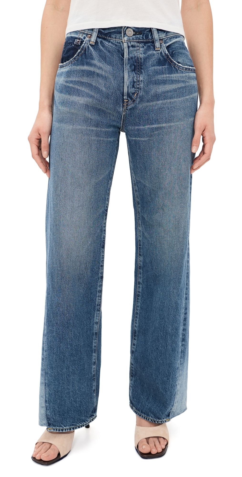 MOUSSY VINTAGE Panel Wide Jeans Blue 31