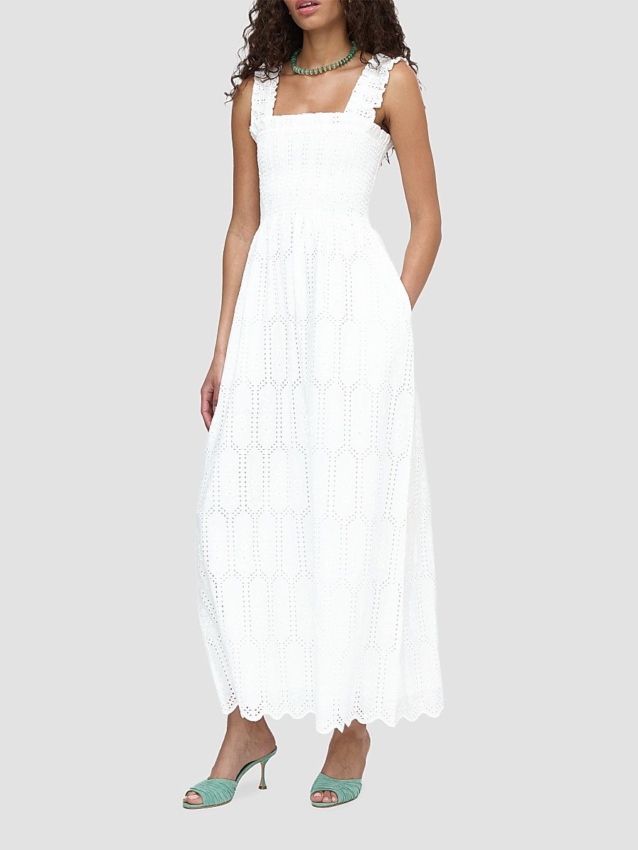 Women's The Ashlyn Nap Dress - White Trellis Broderie - Size XL