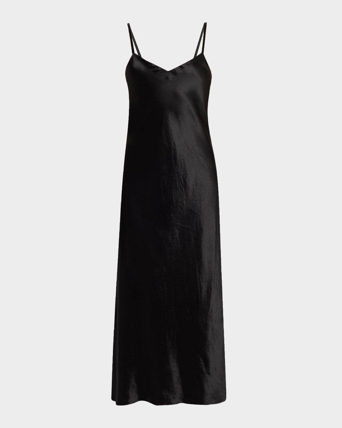 Satin V-Neck Slip Dress