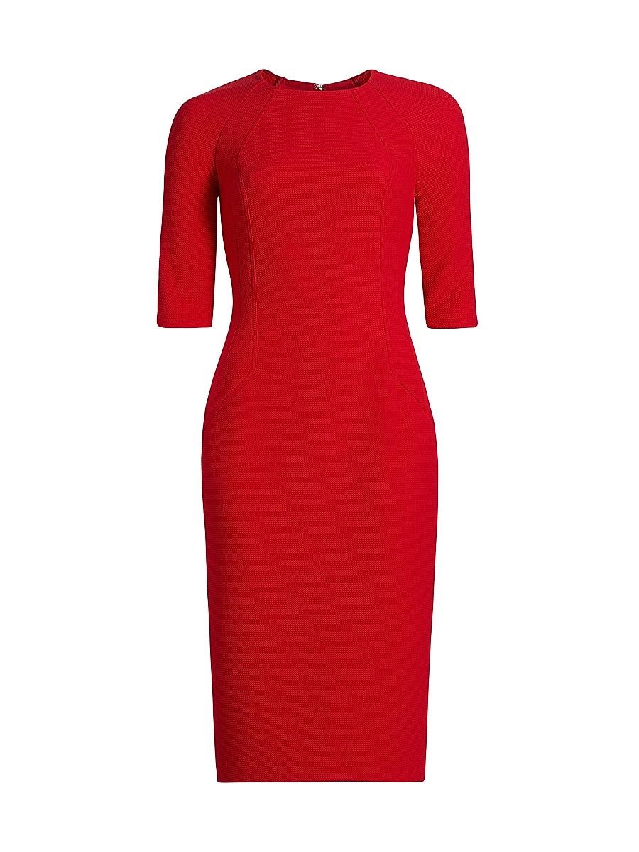 Women's Seamed Sheath Cocktail Dress - Scarlet - Size 4