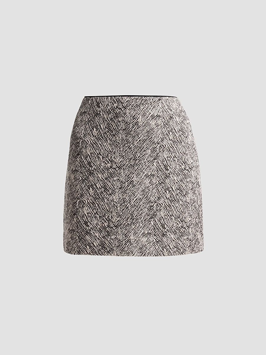 Women's Emily Herringbone Mini Skirt - Grey - Size 12