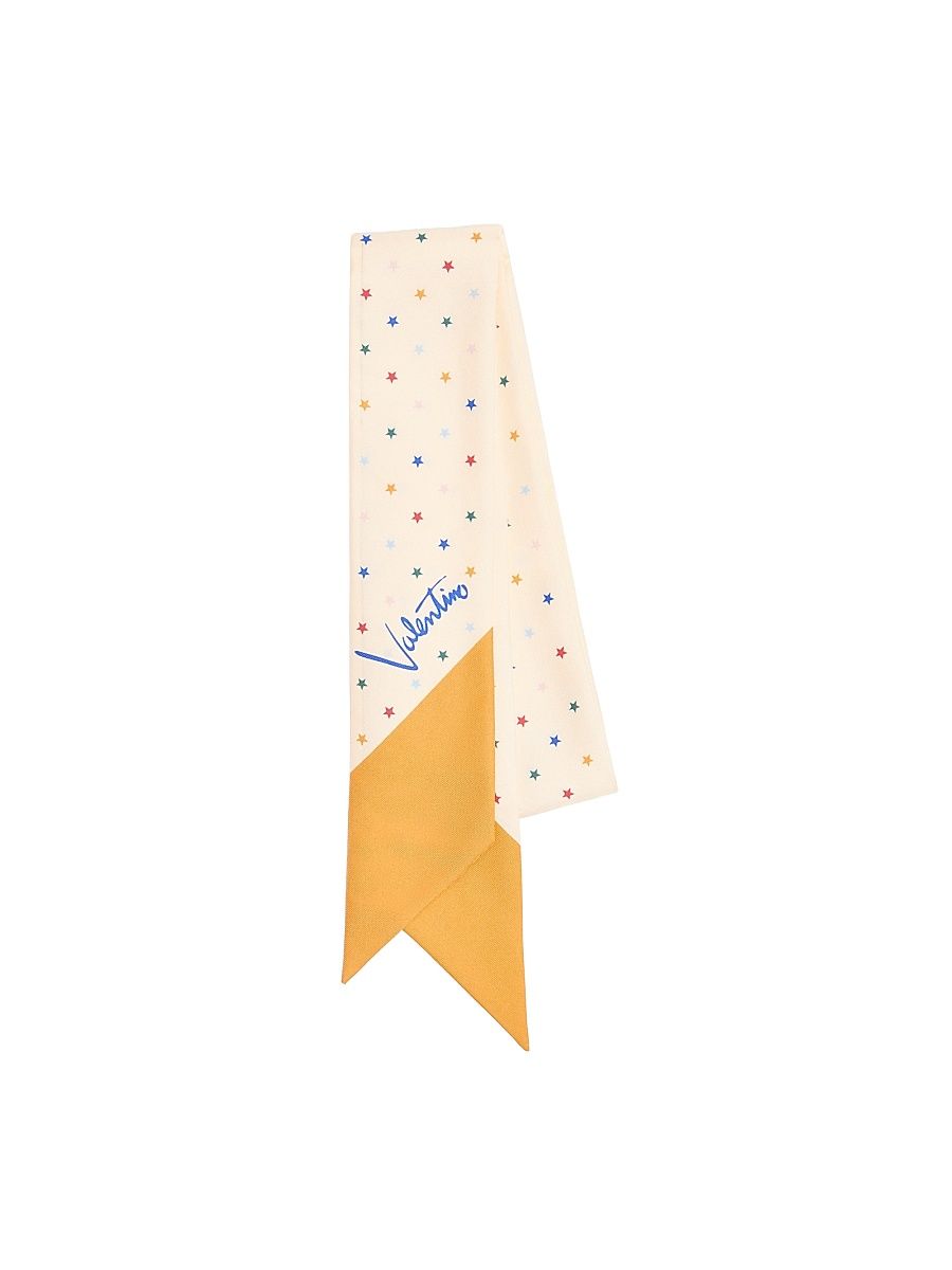 Women's Starry Silk Bandeau Scarf - Vanilla Orange