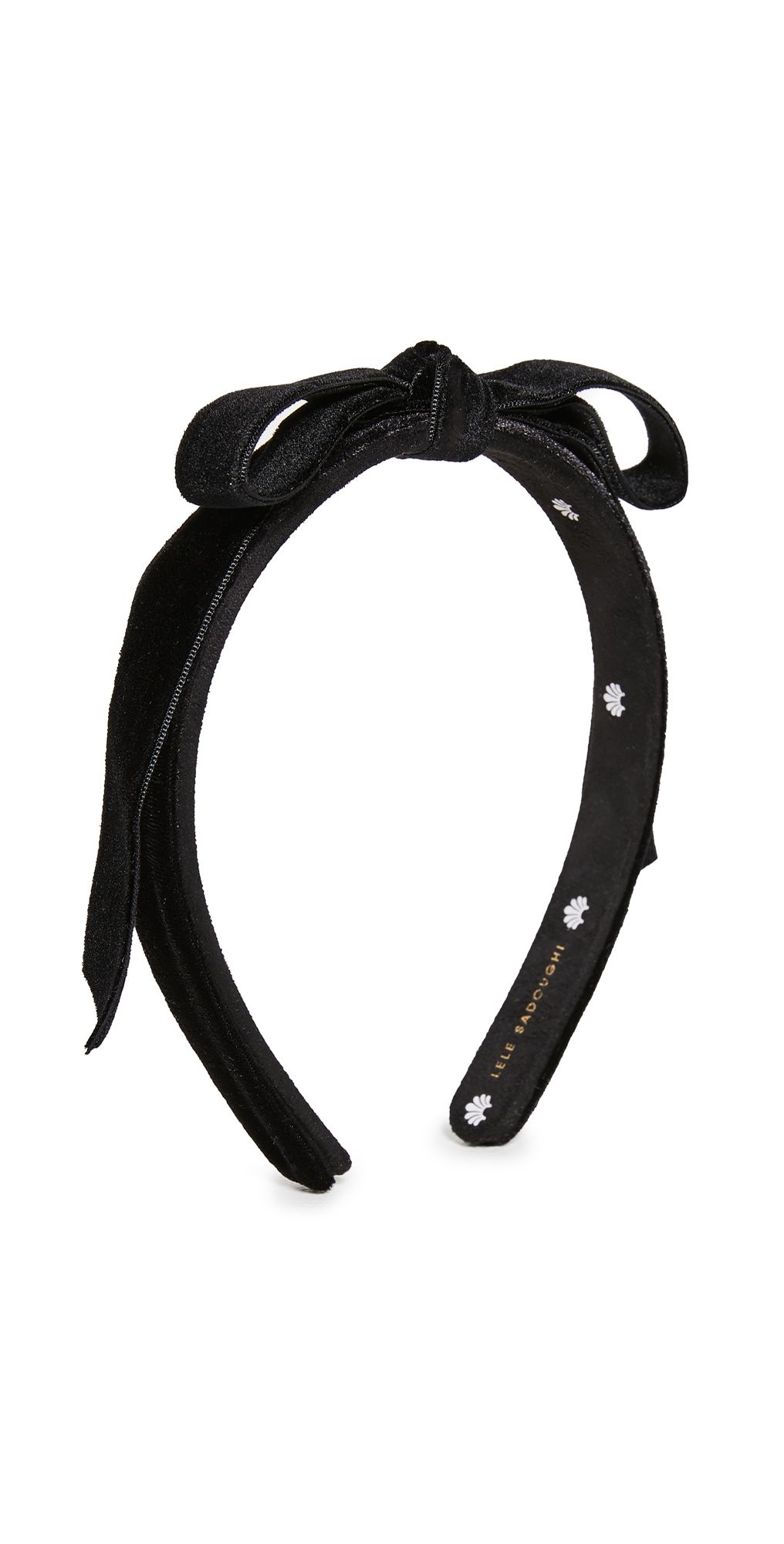 Lele Sadoughi Bardot Velvet Ribbon Slim Headband Jet One Size