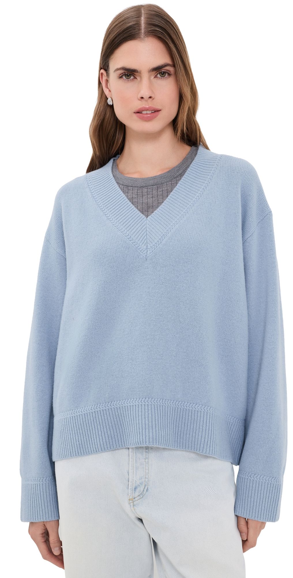 o. p.t Brenna Merino Wool Sweater Light Blue L