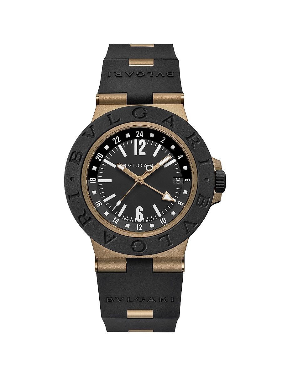 Men's BVLGARI BVLGARI Titanium, Aluminum & Rubber Strap Watch/40MM - Black