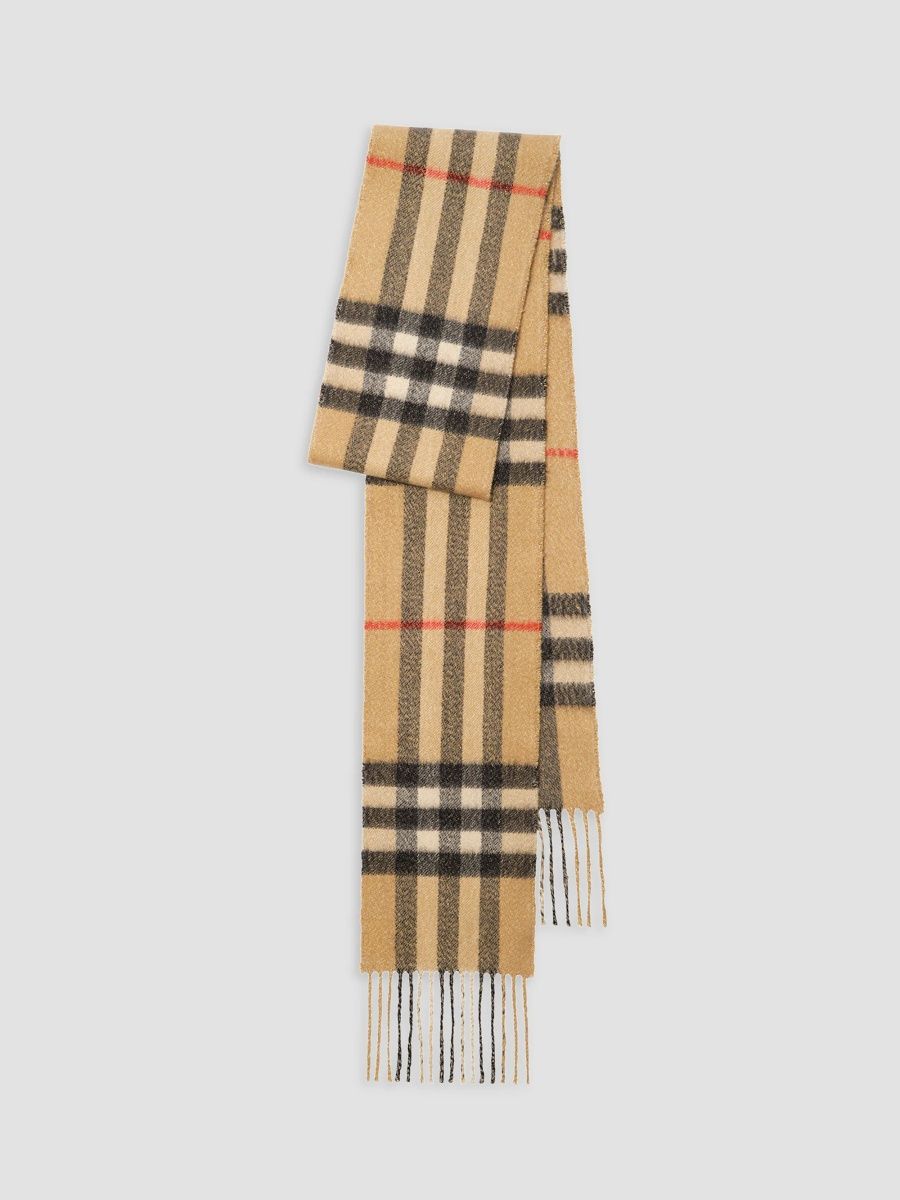 Burberry Women's Giant Check Metallic Cashmere-Blend Scarf - Beige