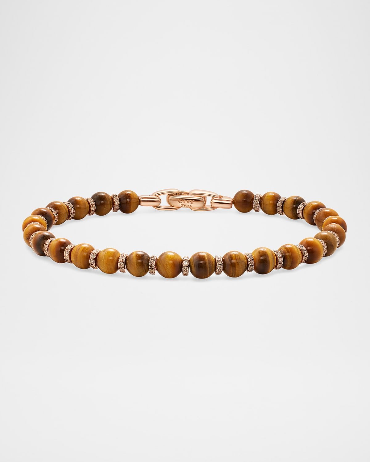 Men & apos;s Spirtual Bead Bracelet in 18K Gold with Diamonds and Gemstone