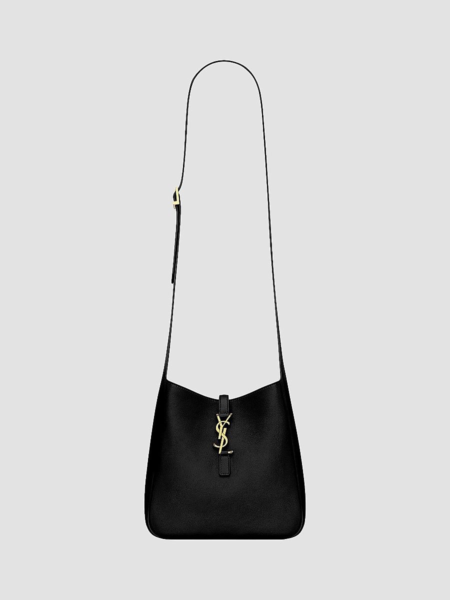 Saint Laurent Women's Le 5 ÿ 7 Supple Crossbody Bag in Grained Leather - Black