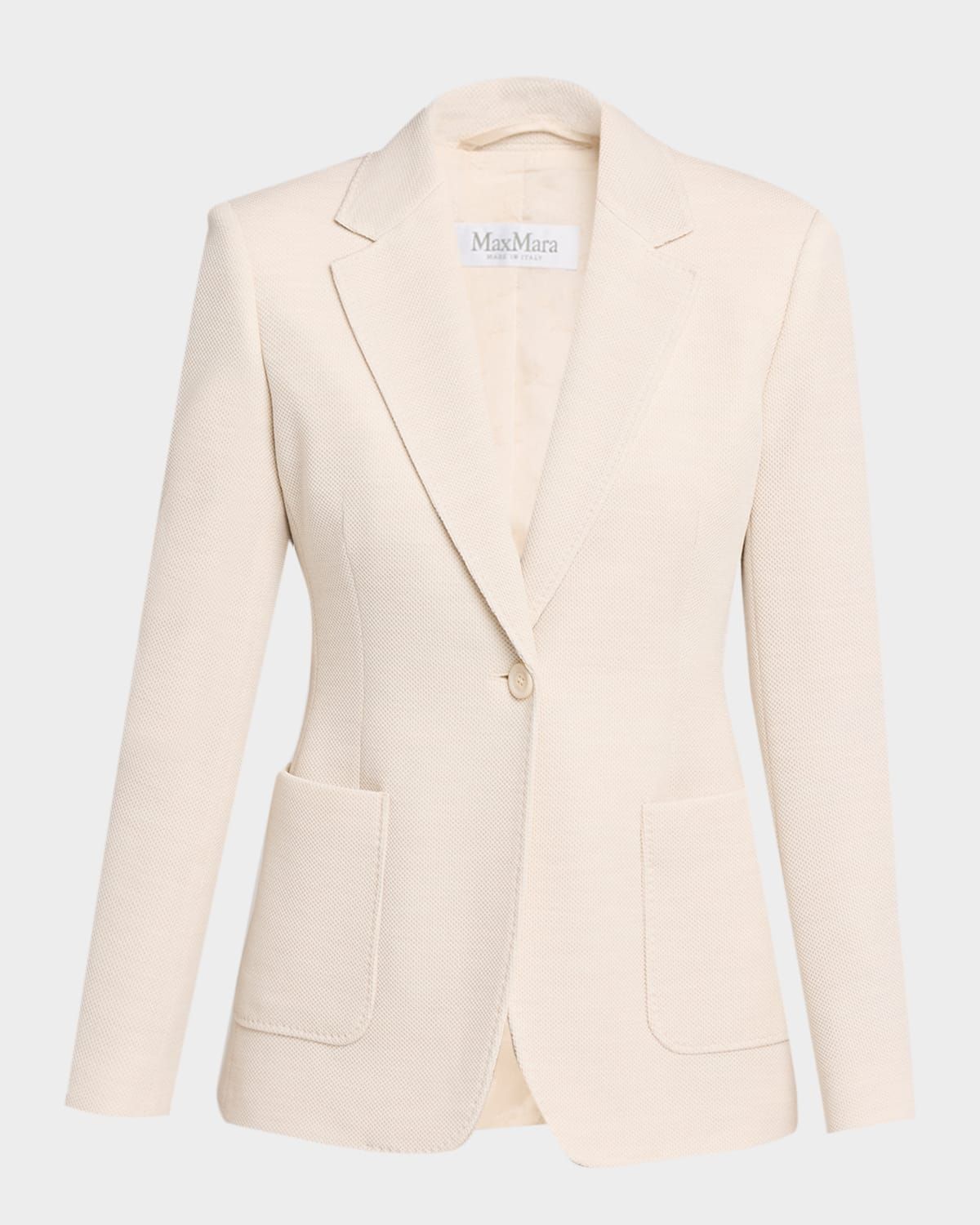 Utilita Single-Button Wool Pique Blazer