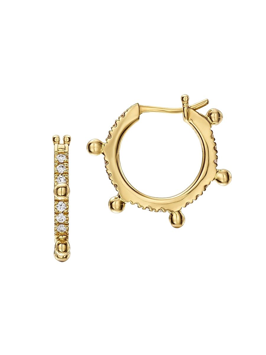 Women's Florence86 Small 18K Yellow Gold & Diamond Hoop Earrings - Yellow Gold
