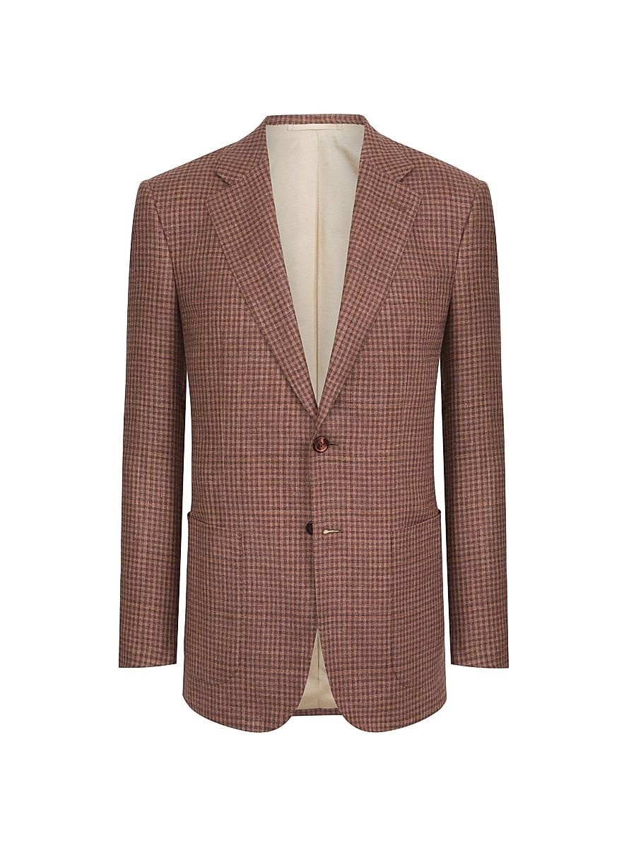 Men's Woven Jacket 2 Buttons - Brown - Size 50