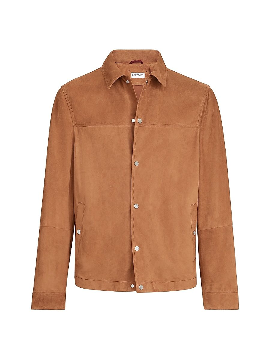 Men's Suede Outerwear Jacket - Cognac - Size XXXXL