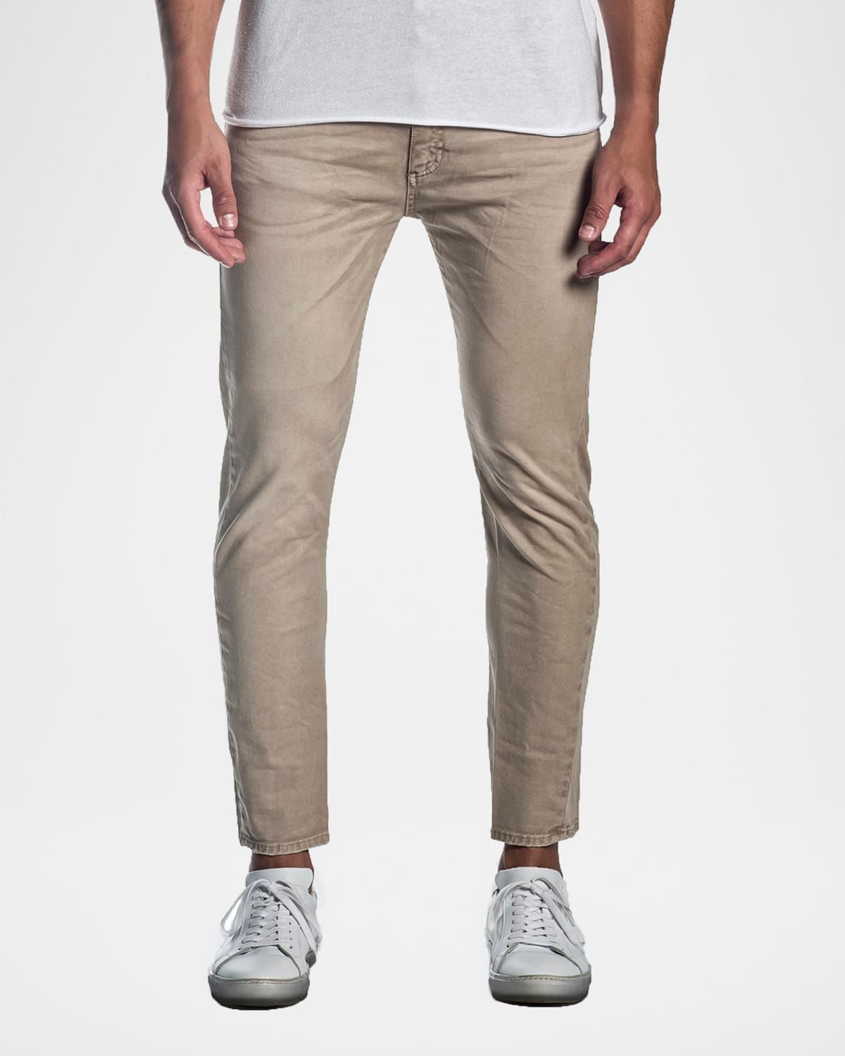 Men & apos;s Skinny Solid Khaki Jeans