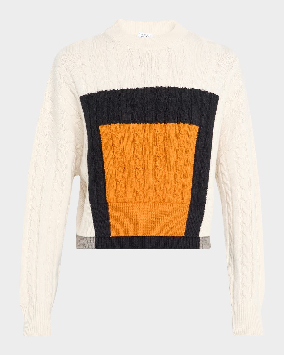 x Albers Cable Knit Crop Crewneck Sweater