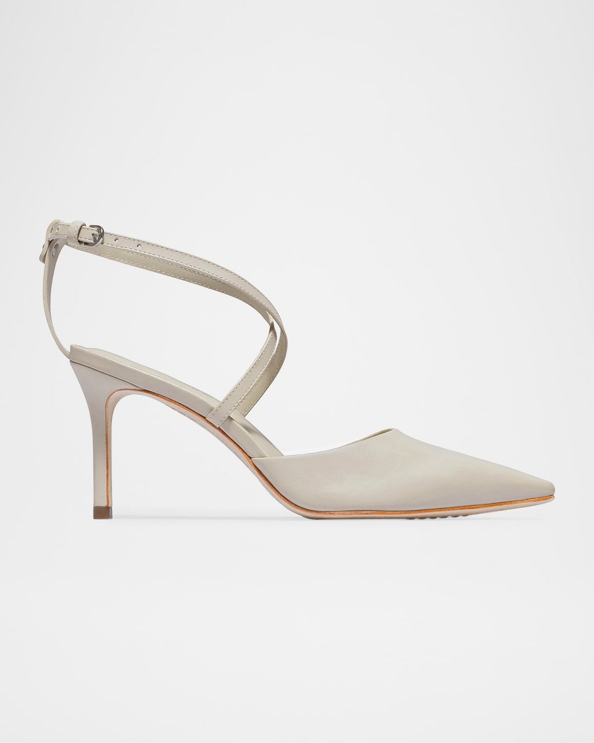 Yazmin Leather Crossover-Strap Pumps