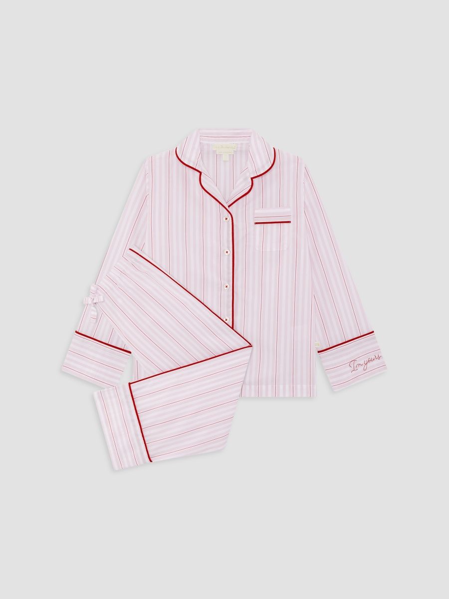 Marie-Chantal Girl's Little Girl's & Girl's Valentine Striped Pajamas - Pink - Size 10