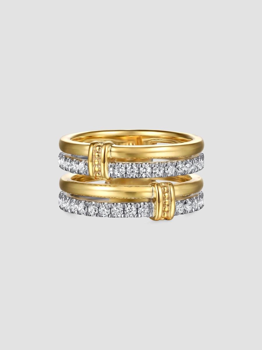 Gabriel & Co Women's Bujukan 14K Two-Tone Gold & 0.60 TCW Diamond Ring - Gold - Size 6.5