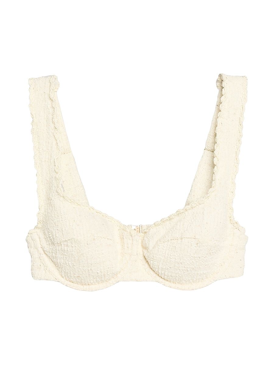 Women's Klara Tweed Balconette Bikini Top - White - Size XS