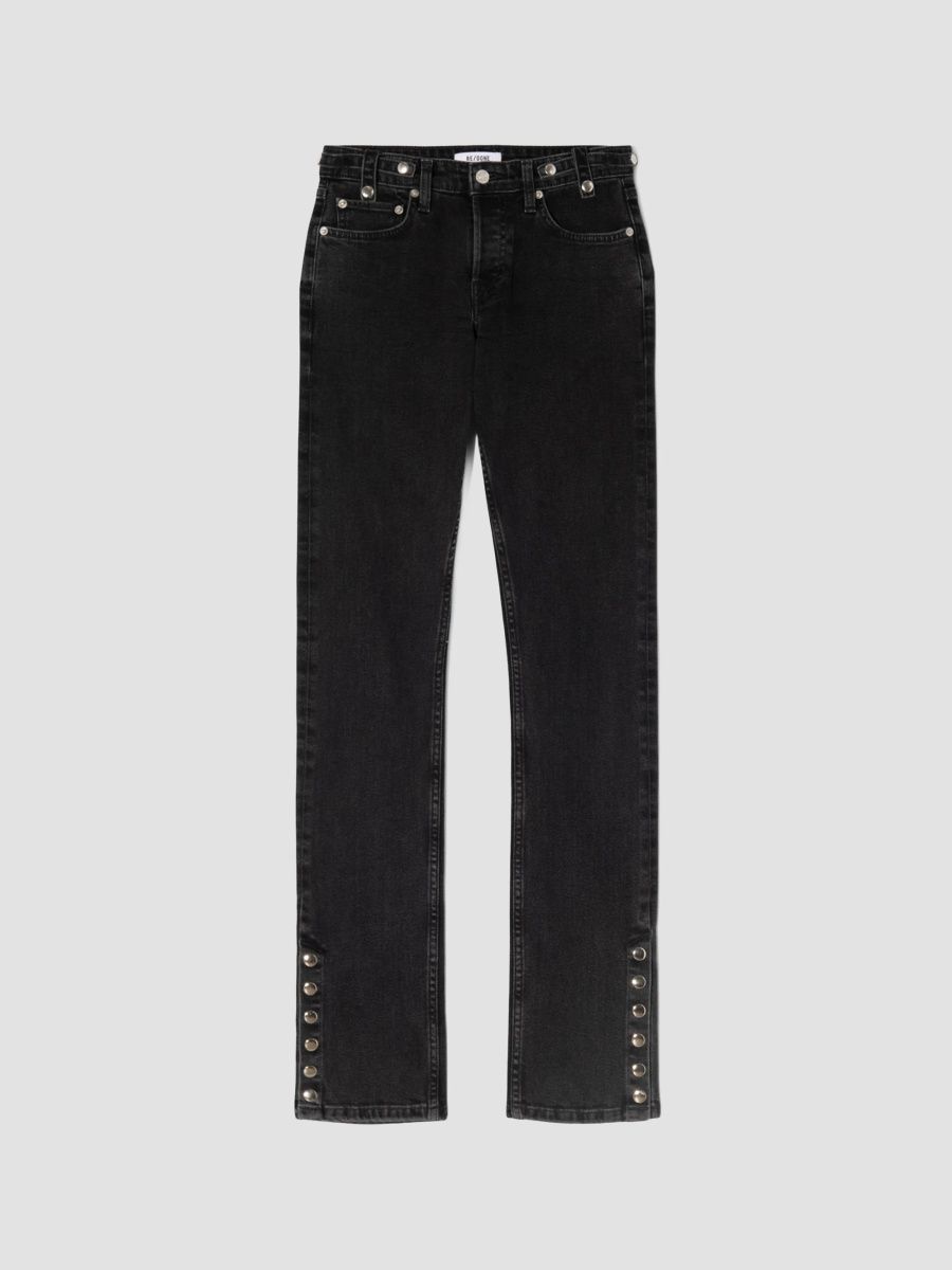 Re/done Women's Lean Flocked Zebra-Print Low-Rise Jeans - Zebra Flocked - Size 32