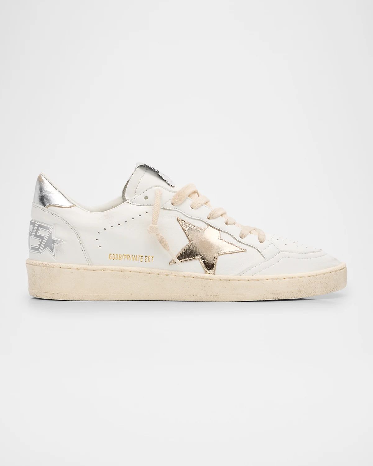 Ball Star Mixed Leather Low-Top Sneakers
