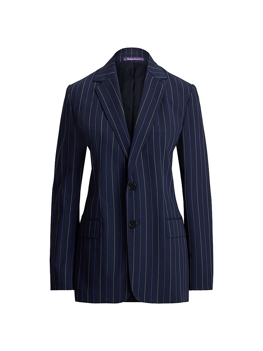 Women's Marcy Striped Wool Jacket - Icon Navy Multi - Size 8