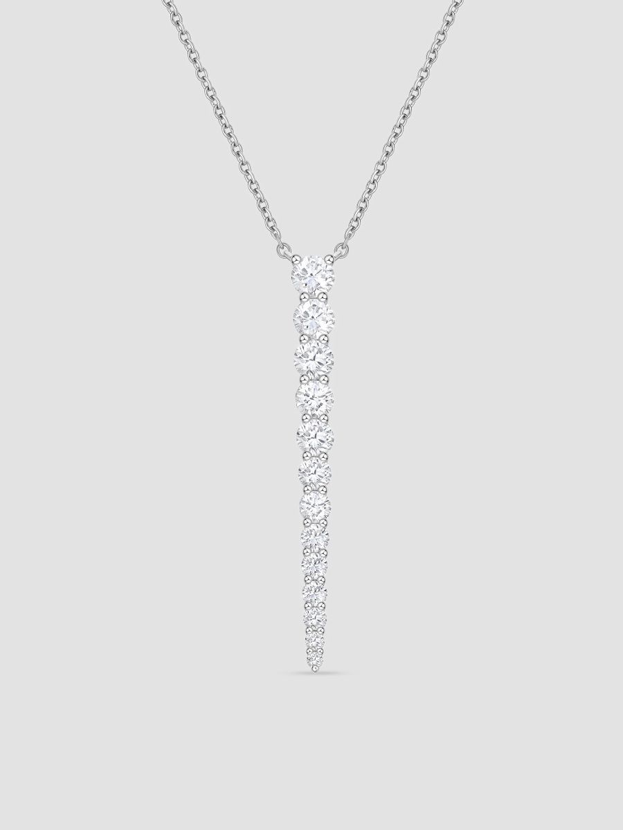 Women's Identity 18K White Gold & 1.18-1.23 TCW Diamond Linear Pendant Necklace - White Gold
