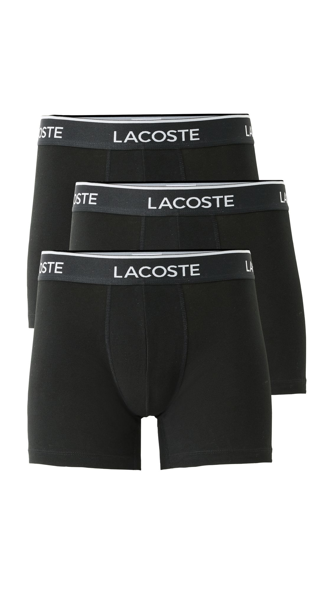 Lacoste Cotton Stretch Jersey Boxer Briefs 3 Pack Black S