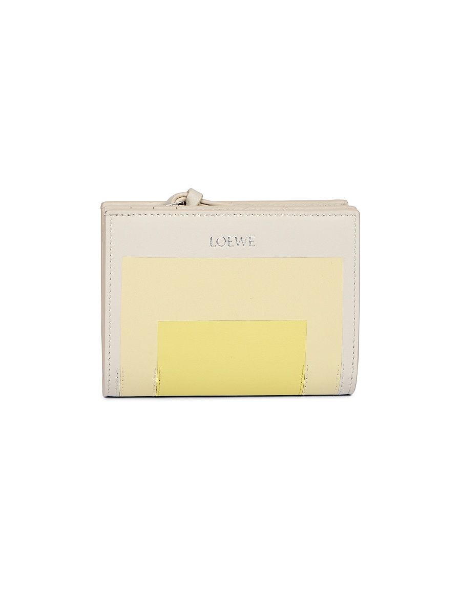 Women's Albers Leather Compact Wallet - Pale Grey Light Citrine