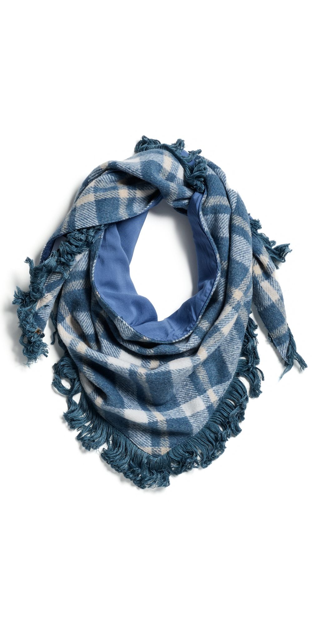 Lele Sadoughi Plaid Triangle Scarf Cornflower One Size