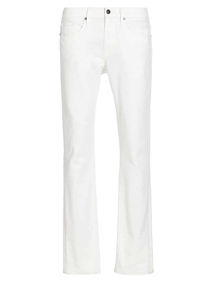 Men's L'Homme Cotton-Blend Slim-Fit Jeans - Whisper White - Size 40