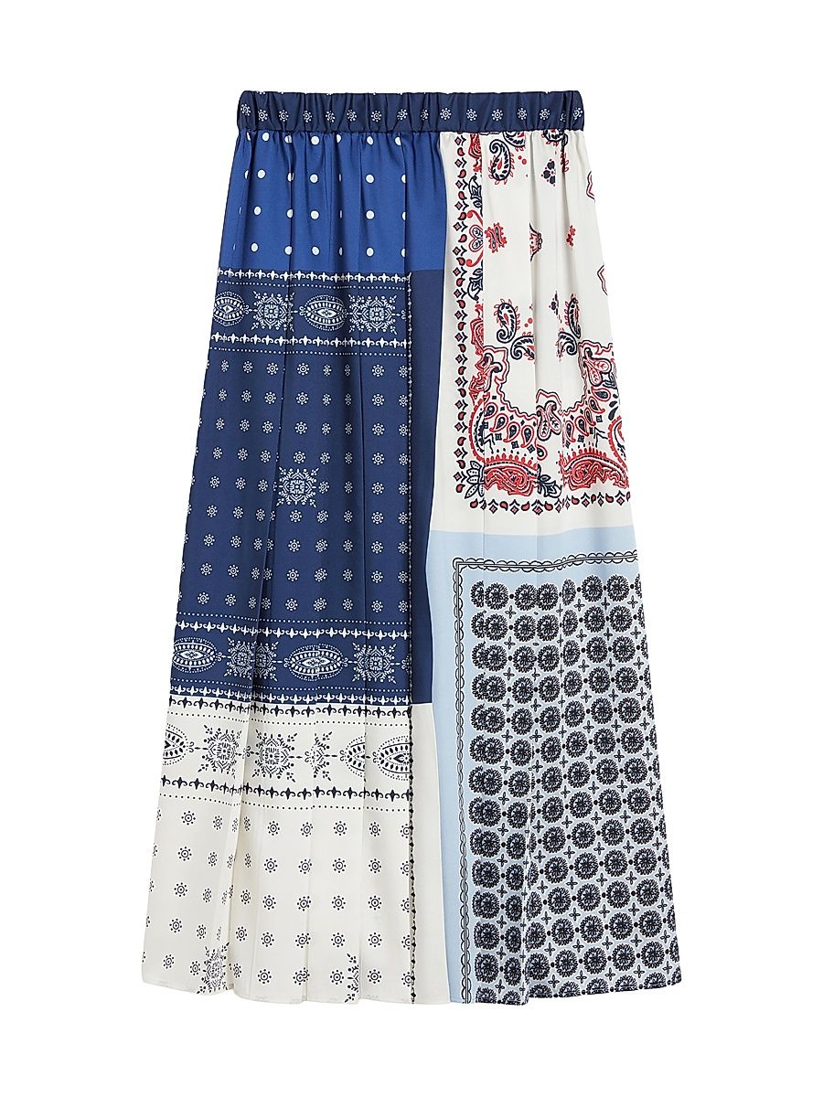 Women's Printed Twill Skirt - Navy Prints Bandana - Size 16