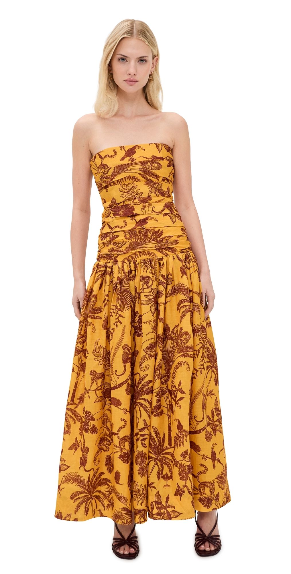 ALÉMAIS Banana Blossom Ruched Gown Marigold 10