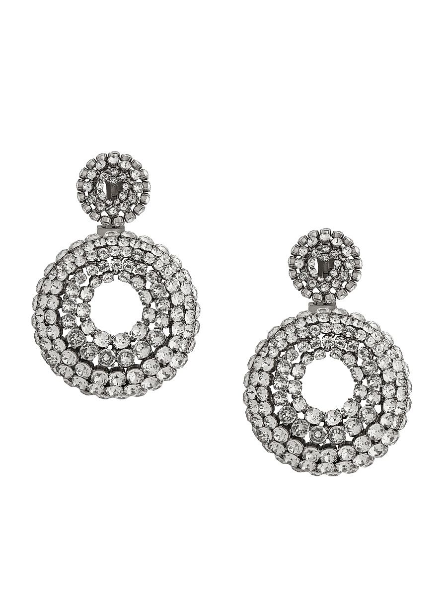 Women's Palazzo Round Earrings - Antique Silver