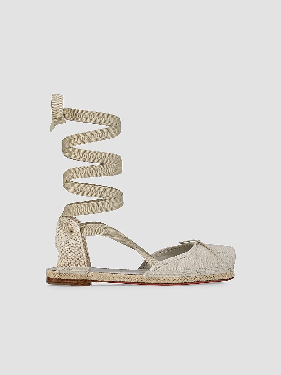 Christian Louboutin Women's Cassiadrilla Flats - Natural - Size 12