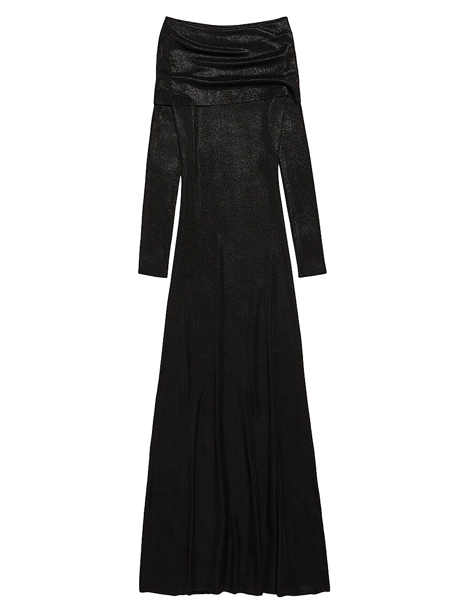 Women's Off-Shoulder Maxi Dress - Black - Size Medium
