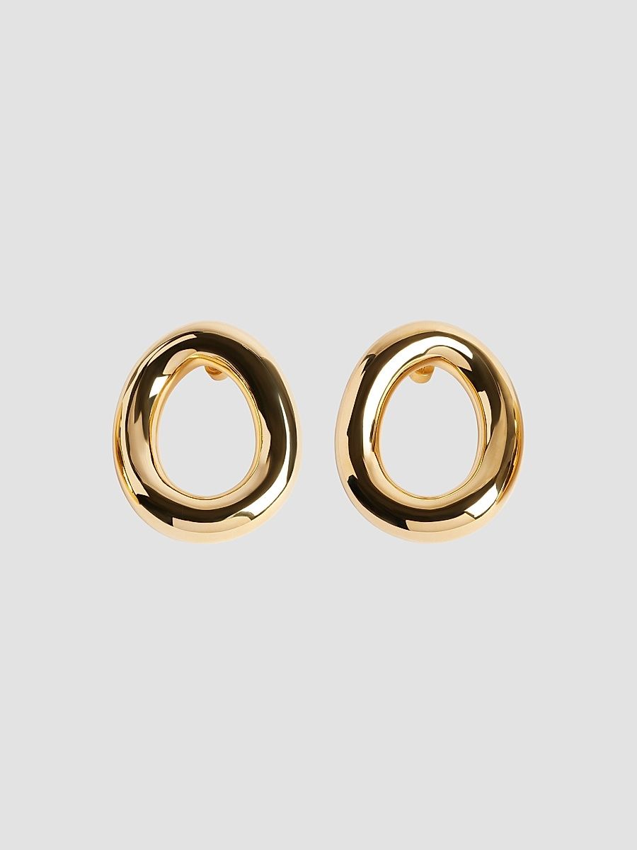 Balenciaga Women's Eisa Ellipse Earrings - Shiny Gold