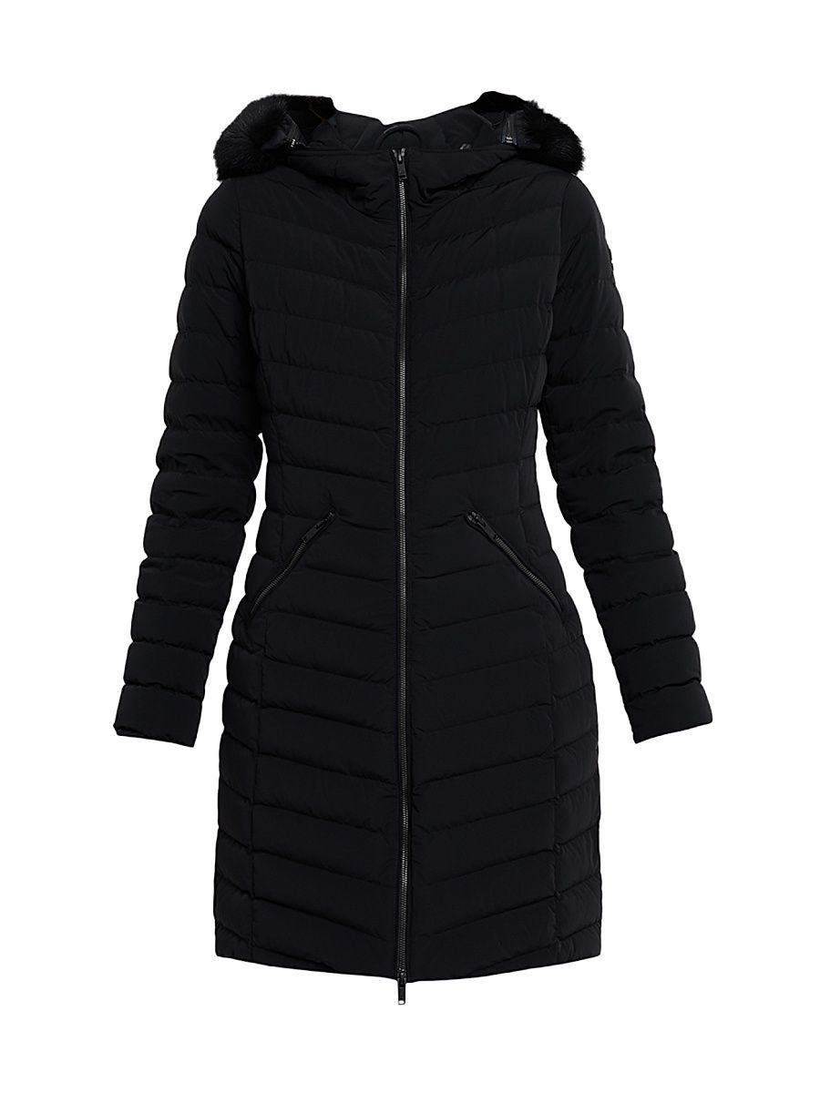 Women's Andesite Shearling & Down Parka - Black - Size Large