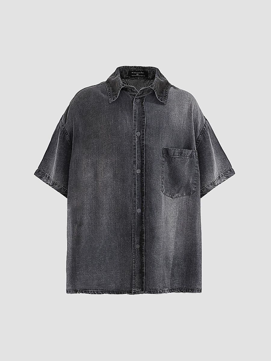 Boy's Denim Shirt - Grey - Size 16