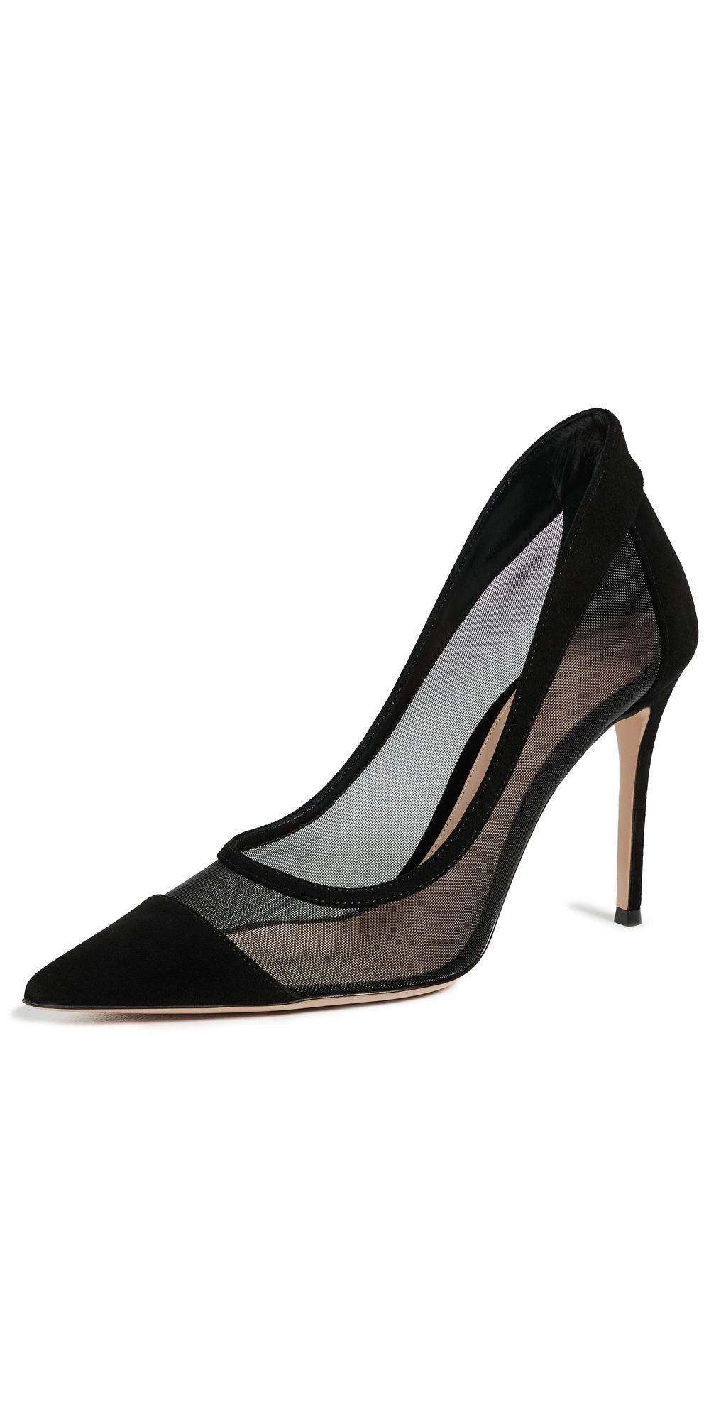 Gianvito Rossi Camoscio Rete Stilettos Black/Black 37