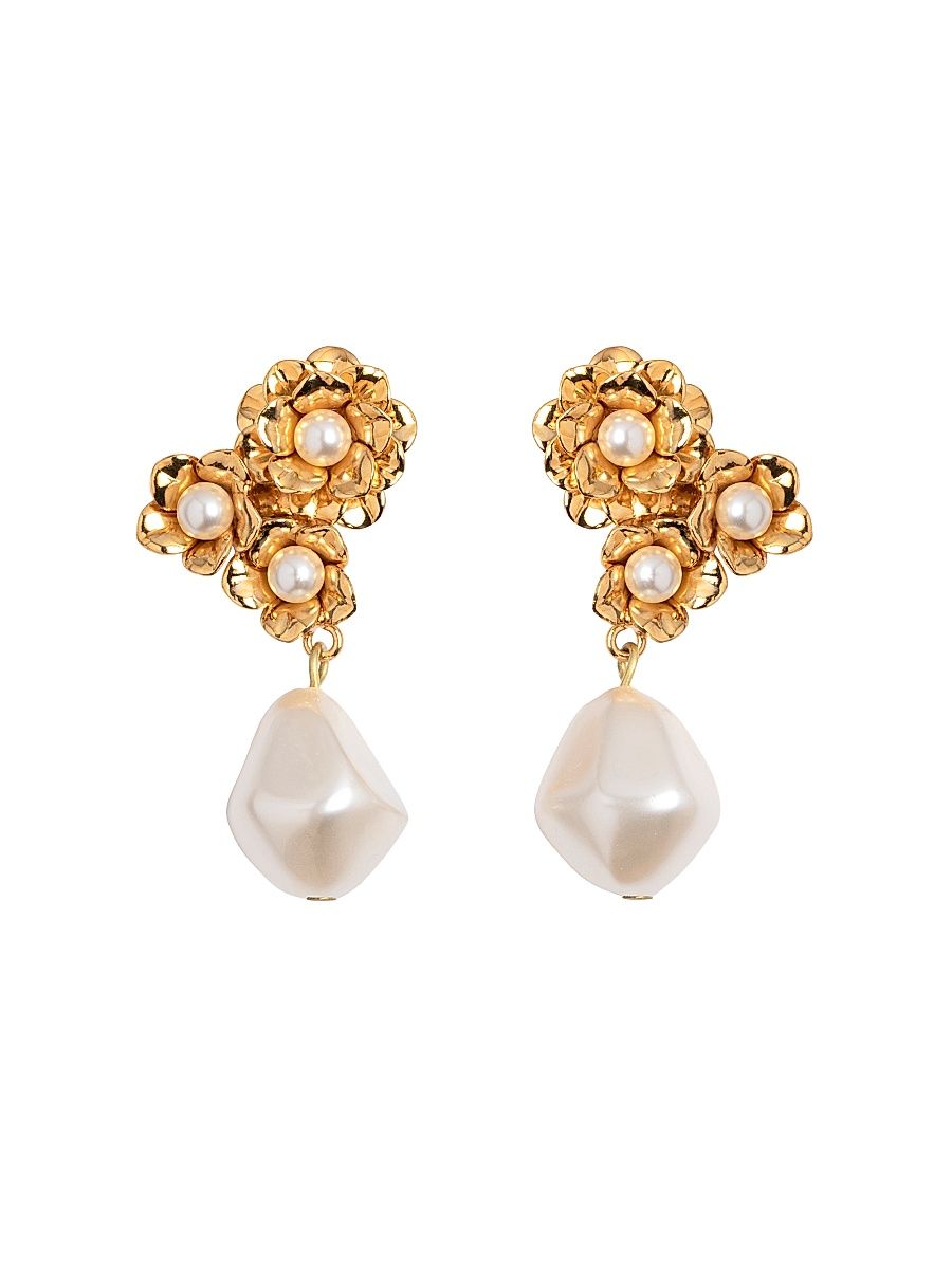 Women's Romina 18K-Gold-Plated & Imitation Pearl Drop Earrings - Gold