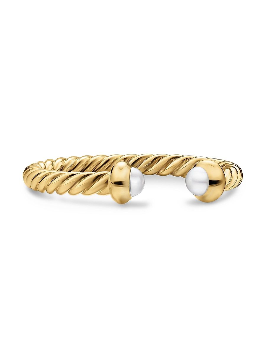 Women's Micro Cablespira Flex Open Ring in 18K Yellow Gold - Amethyst - Size 7.5