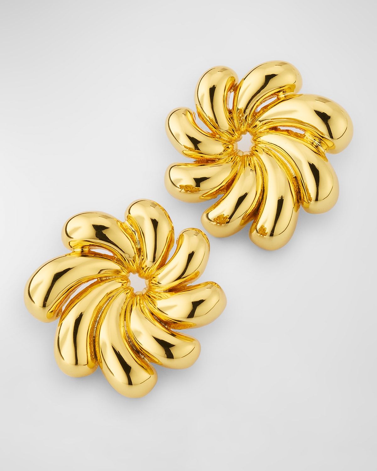 Pinwheel Flower Button Earrings