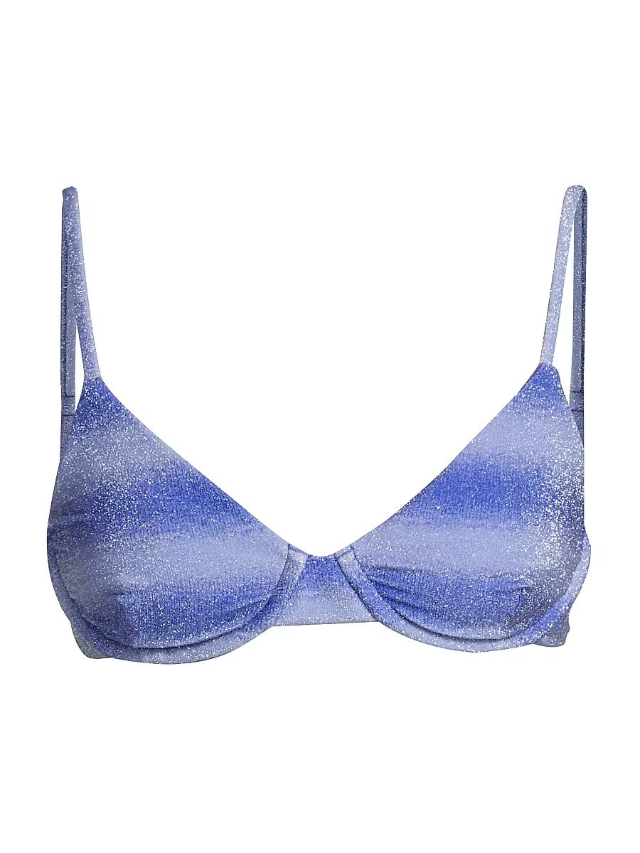 Women's Camilla Glitter Ombré Bikini Top - Sapphire Sea - Size XL