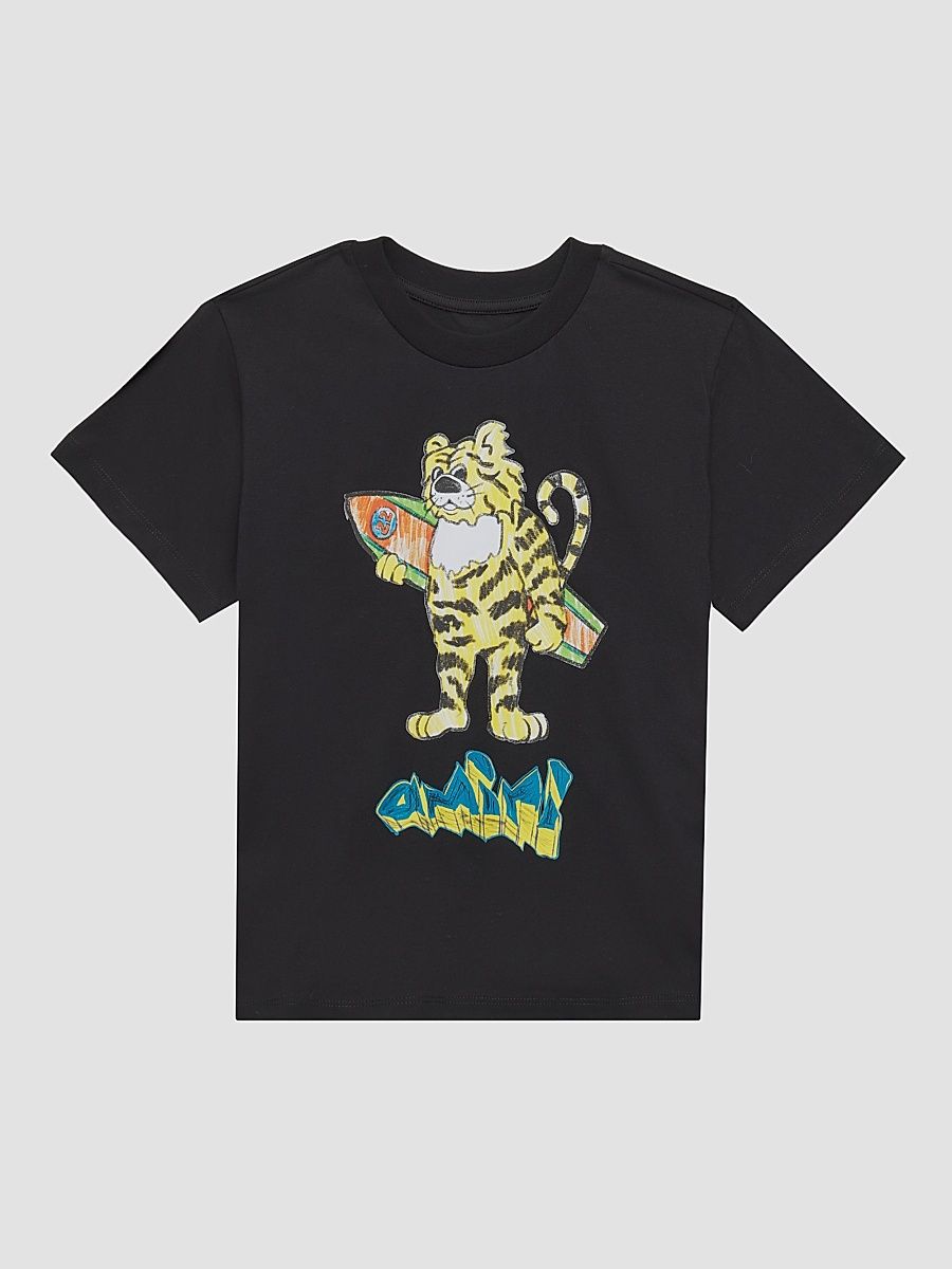 Little Kid's & Kid's Tiger Graphic T-Shirt - Black - Size 12